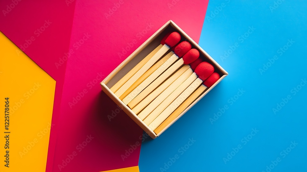 Matchbox isolated on a colourful background Matchbox isolated on a colourful background