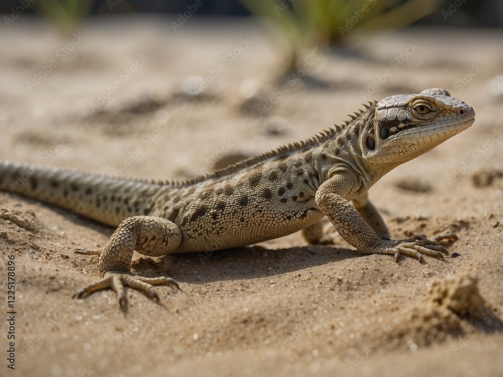 Close-Up Portrait of a Bearded Dragon in its Sandy Desert Habitat Close-Up Portrait of a Bearded Dragon in its Sandy Desert Habitat