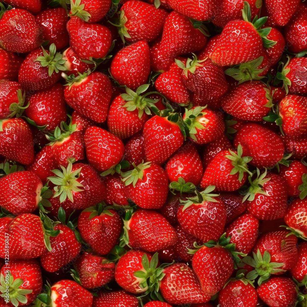 A vibrant, overflowing pile of ripe, red strawberries. A vibrant, overflowing pile of ripe, red strawberries.