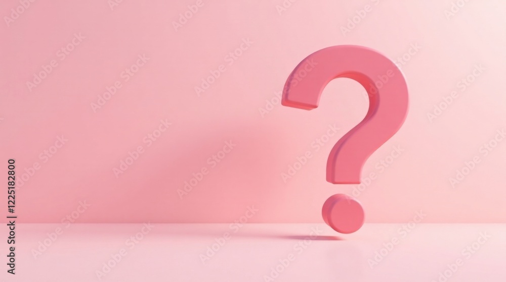 A Pink Question Mark Symbol on a Solid Background Represents Inquiry and Curiosity A Pink Question Mark Symbol on a Solid Background Represents Inquiry and Curiosity