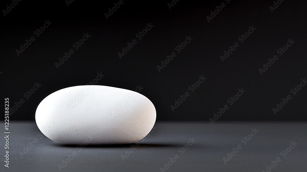 Single White Stone on Dark Background A Minimalist Still Life Single White Stone on Dark Background A Minimalist Still Life