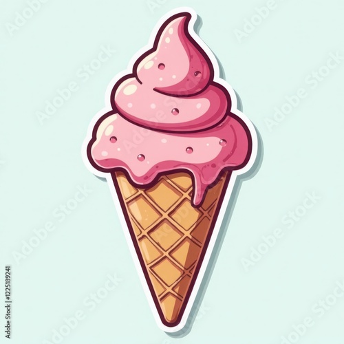 cartoon ice cream cone isolated photo