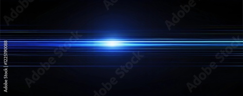 Futuristic Blue Light Streaks on Black – Glowing Abstract Motion Background