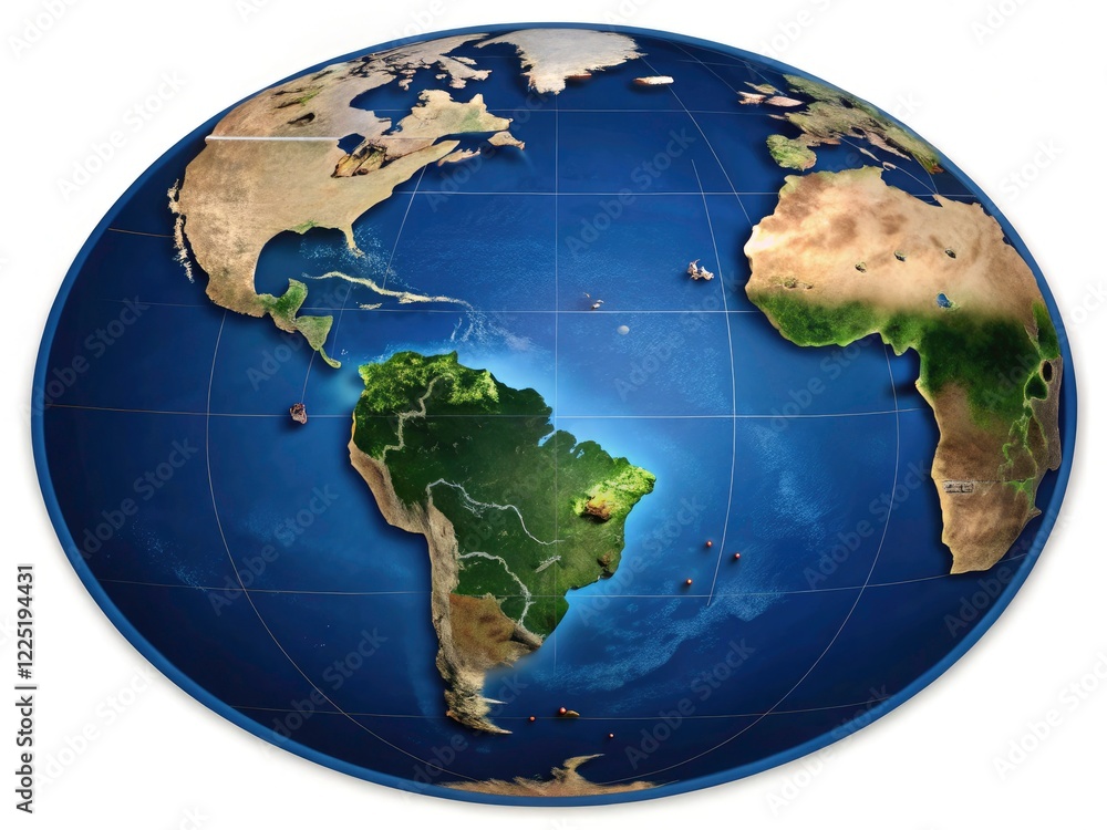 Fototapeta premium Cape Verde's detailed panoramic map: a dark oval showcasing the islands and their intricate geography.