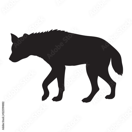 Hyena black vector silhouette vector illustration with white background