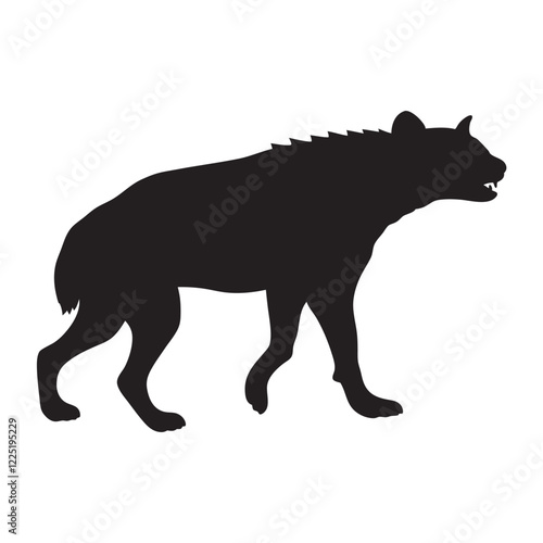 Hyena black vector silhouette vector illustration with white background