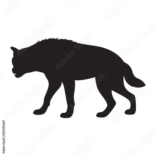 Hyena black vector silhouette vector illustration with white background
