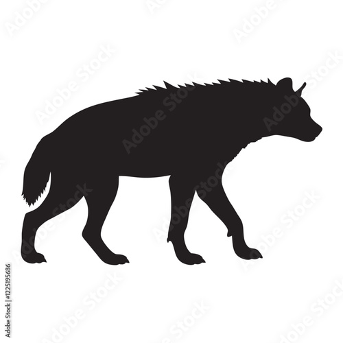Hyena black vector silhouette vector illustration with white background