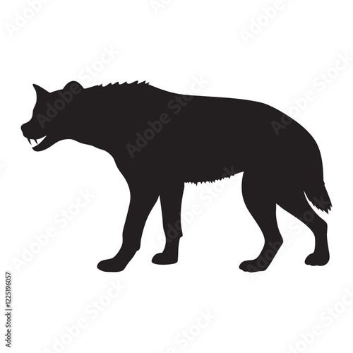 Hyena black vector silhouette vector illustration with white background