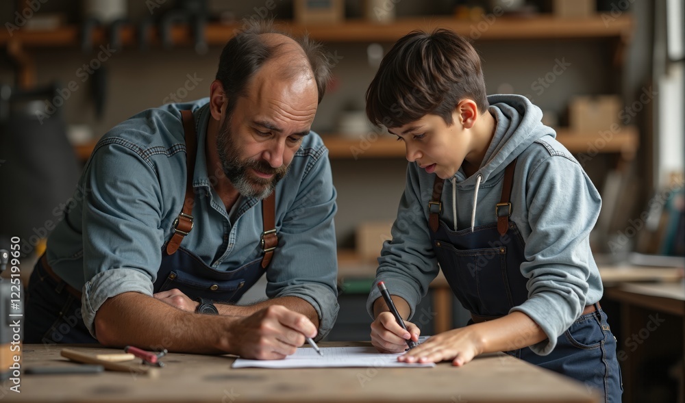 Fototapeta premium Mentor Guiding Apprentice