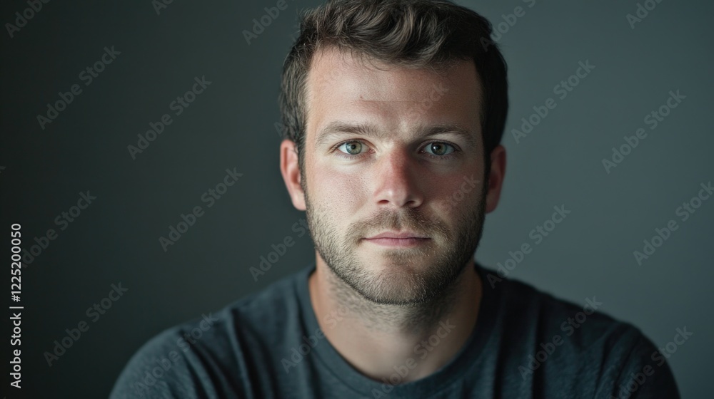 Portrait of a thoughtful man against a neutral grey background showcasing introspection and emotional depth in photography. Portrait of a thoughtful man against a neutral grey background showcasing introspection and emotional depth in photography.