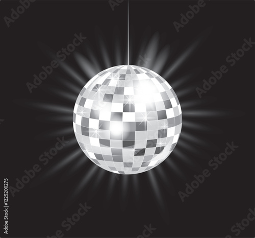 Disco mirror ball, vector image