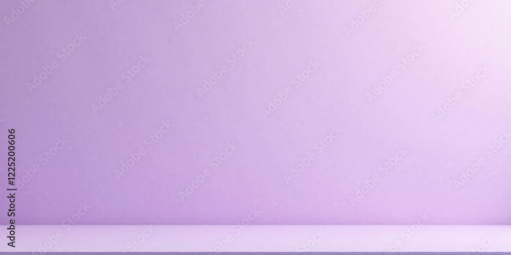 Fototapeta premium Lavender Wall with Light Purple Shelf A Simple, Clean Background for Product Displays and Mockups