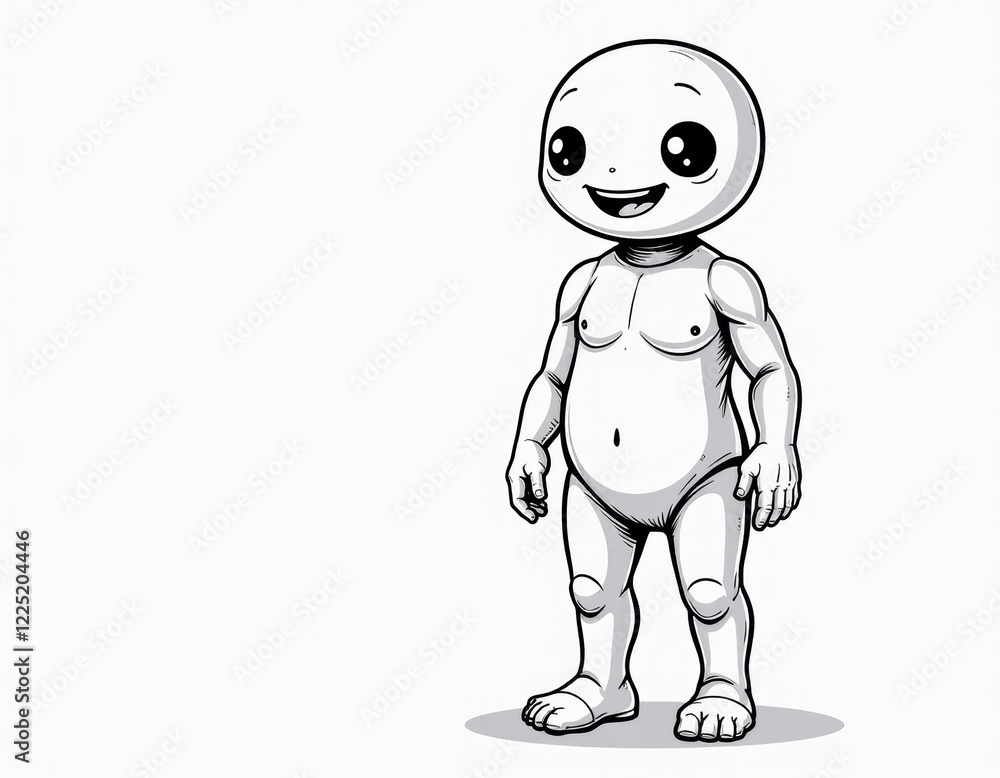 Happy Cartoon Baby Character Illustration Happy Cartoon Baby Character Illustration