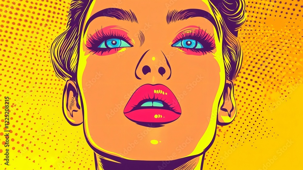 Vibrant Pop Art Concept Cartoon Image with Wide Angle Centered Composition Vibrant Pop Art Concept Cartoon Image with Wide Angle Centered Composition