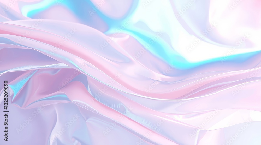 Obraz premium Holographic Neon background ,Colorful psychedelic Abstract. Pastel color waves for Background