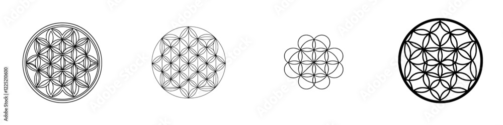 A modern illustration of a sacred geometry figure known as the Flower of Life A modern illustration of a sacred geometry figure known as the Flower of Life