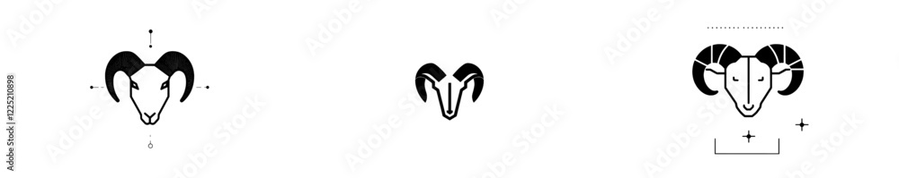 Goat modern line icon, animal head modern line art, isolated animal illustration for logo design Goat modern line icon, animal head modern line art, isolated animal illustration for logo design