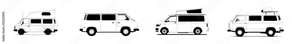 Camper van bus realistic sketch template, a cartoon modern illustration in black and white suitable for games, backgrounds, patterns, and decor. Perfect for printing on fabrics and other surfaces, or Camper van bus realistic sketch template, a cartoon modern illustration in black and white suitable for games, backgrounds, patterns, and decor. Perfect for printing on fabrics and other surfaces, or