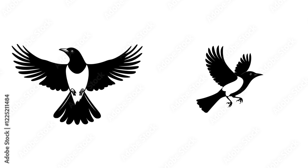 Obraz premium Magpie - A high-quality modern logo - Perfect modern illustration for T-shirt graphics