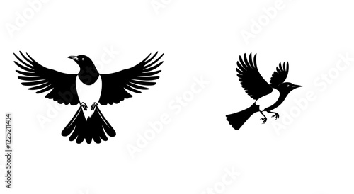 Magpie - A high-quality modern logo - Perfect modern illustration for T-shirt graphics