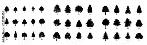 Wallpaper Mural A set of tree silhouettes Torontodigital.ca