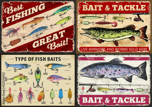 Vintage signs showcase colorful bait options