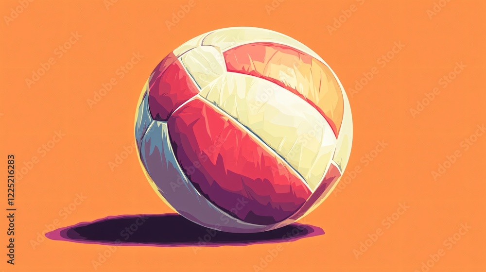 Fototapeta premium Volleyball Ball Flat Vector Illustration for Sports Marketing Campaigns and Graphic Designs