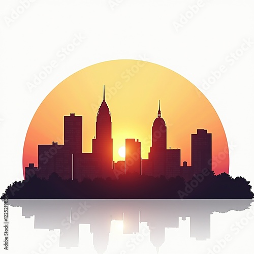 Wallpaper Mural Tallahassee Raleigh Cityscapes Silhouette Sunset Torontodigital.ca