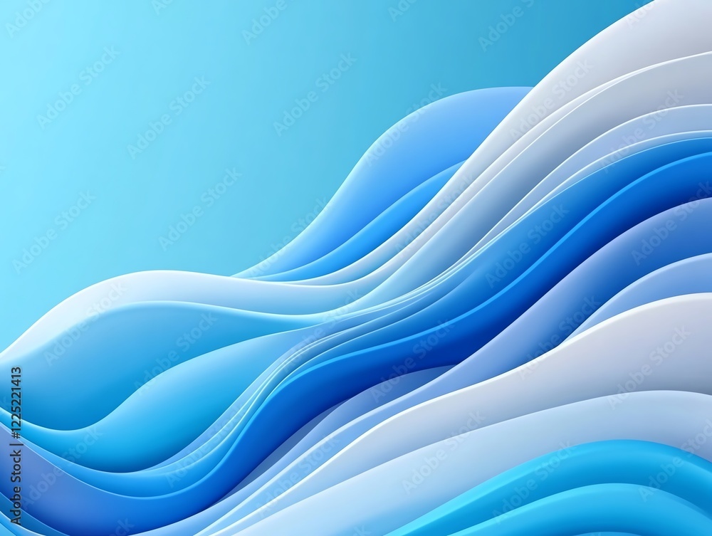Fototapeta premium Abstract ocean flow, swirling and blending wave patterns, 3D illustration