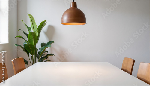 Wallpaper Mural Modern dining table with plants and pendant lamp, Earth Day Theme Torontodigital.ca