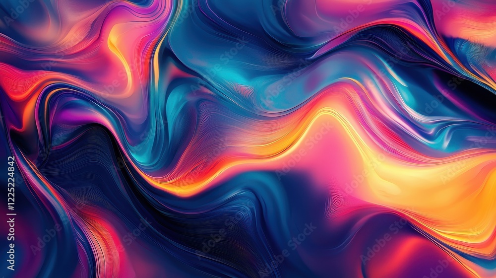 Obraz premium Vibrant Abstract Swirls of Colorful Fluid Motion Design