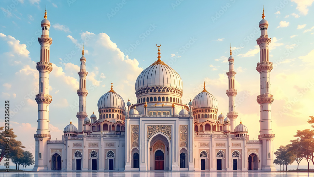 Obraz premium Ornate Mosque with Minarets