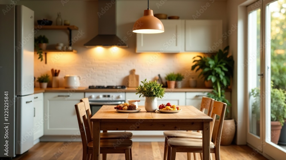 Cozy Kitchen Dining Scene - Enchanting Meal Cozy Kitchen Dining Scene - Enchanting Meal