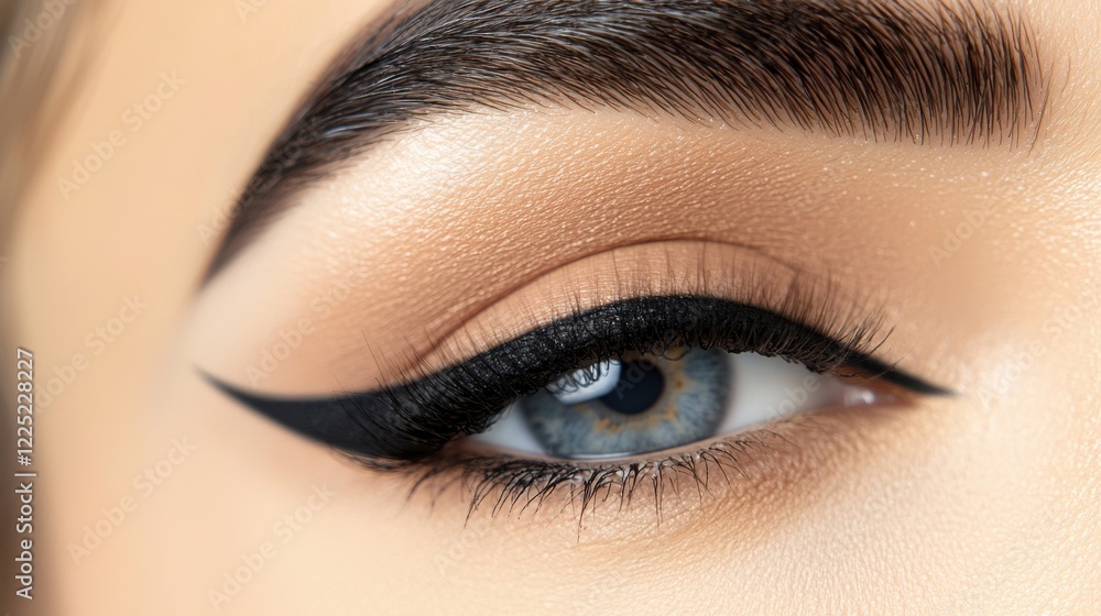 Obraz premium Captivating Gaze of Alluring Female Model with Flawless Makeup and Striking Look