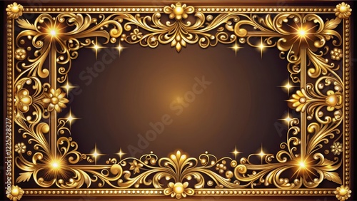 Glittering gold accents adorn a majestic ornate frame