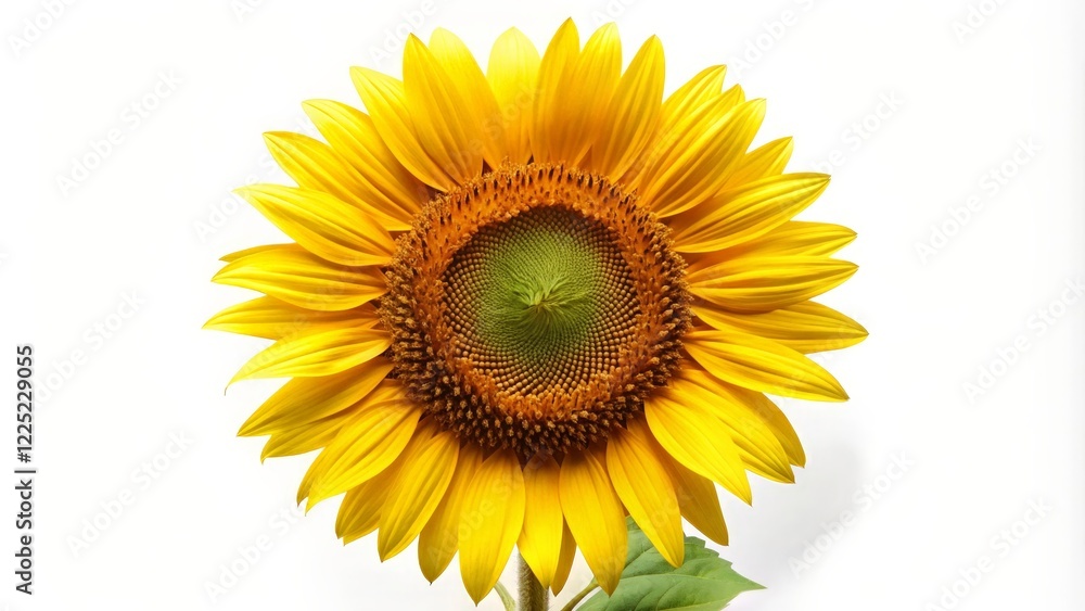 Single Sunflower on White Background Single Sunflower on White Background