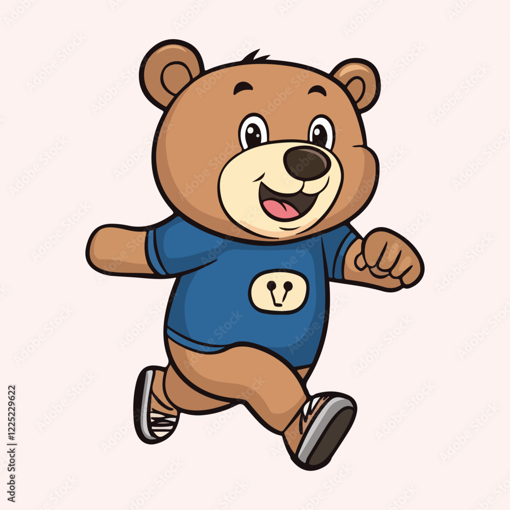 Cartoon bear is running vector illustration Cartoon bear is running vector illustration