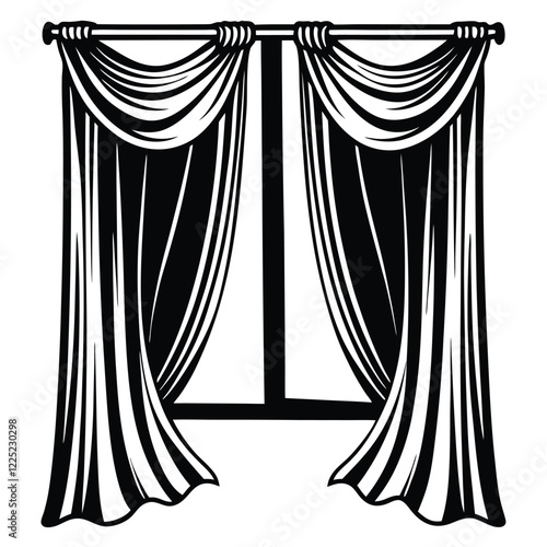 Theatrical curtain icon. Simple illustration of theatrical curtain vector icon for web design isolated on white background