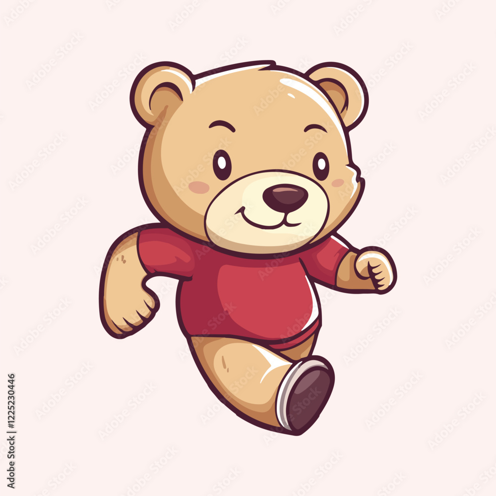 Cartoon bear is running vector illustration Cartoon bear is running vector illustration