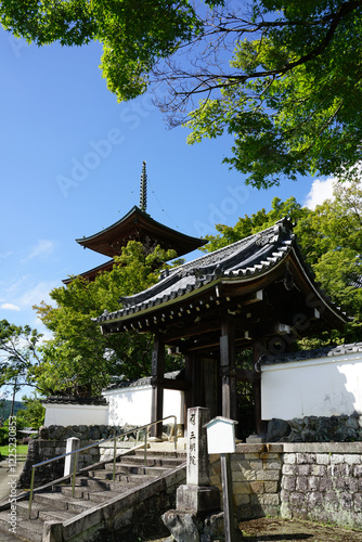 京都洛北の仏教寺院の境内の風景 photo