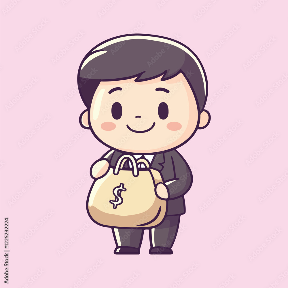 Businessman Holding Money Bag vector illustration Businessman Holding Money Bag vector illustration