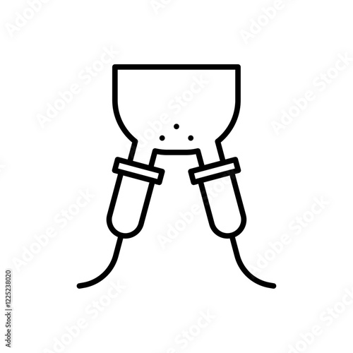 Automatic milking udder icon Flat vector set outline