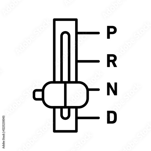 Automatic transmission icon Flat vector set outline