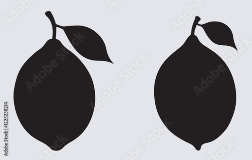 lemon silhouette vector art illustration