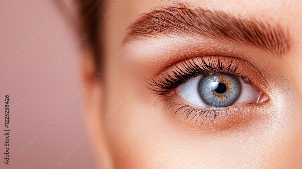 Naklejka premium Captivating Close Up of a Woman s Expressive Blue Eye
