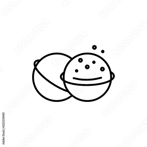 Bath salts bomb icon Flat vector set outline