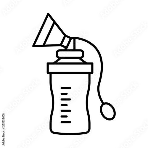 Breast pump icon Flat vector set outline