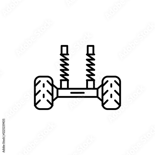 Car suspension icon Flat vector set outline