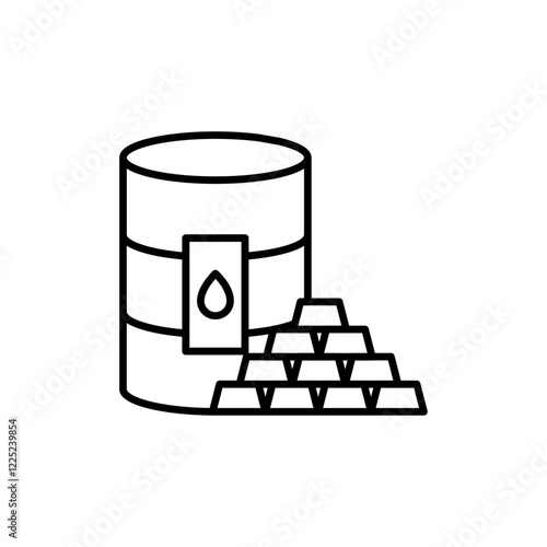 Commodity icon Flat vector set outline